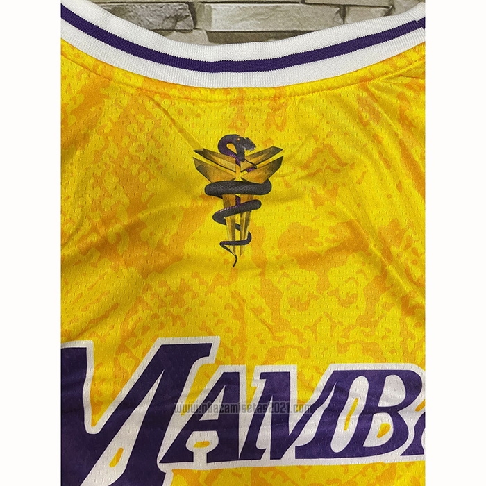 Camiseta Los Angeles Lakers Kobe Bryant #24 Mamba Amarillo